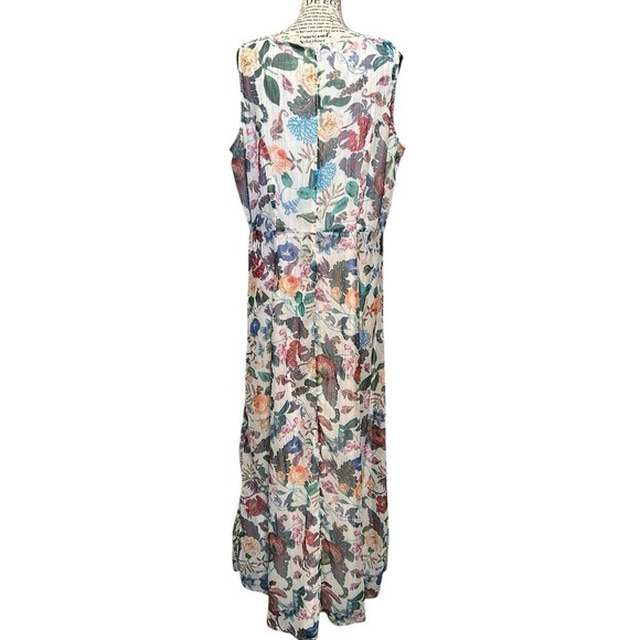 Vintage Yumi Maxi Dress Floral w/Metallic Piping Gown sizes 12 Romantic Fairy - Picture 2 of 11